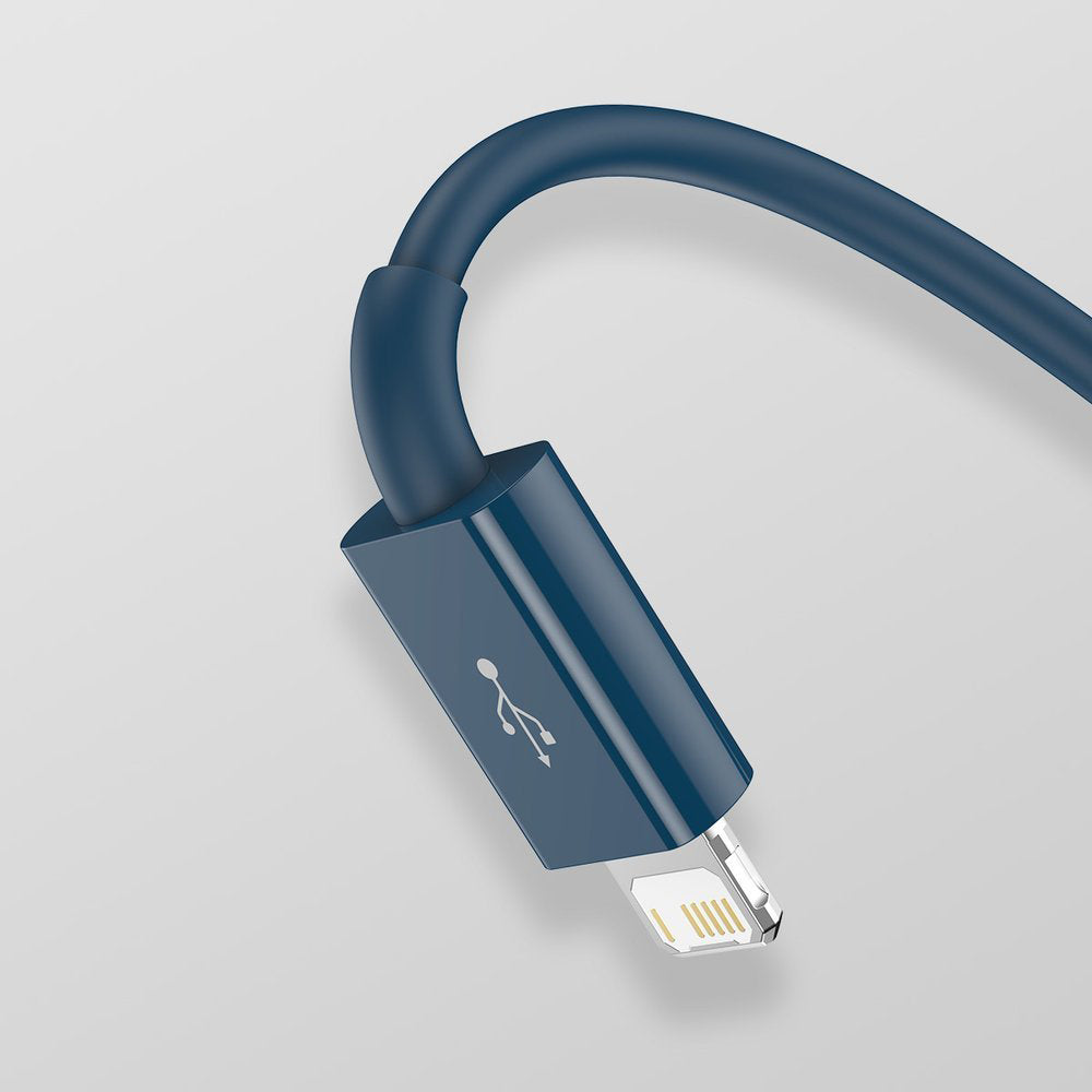 Baseus - Data Cable Superior Series (CAMLTYS-03) - USB to Type-C, Micro-USB, Lightning, Fast Charging 3.5A, 1.5m - Blue