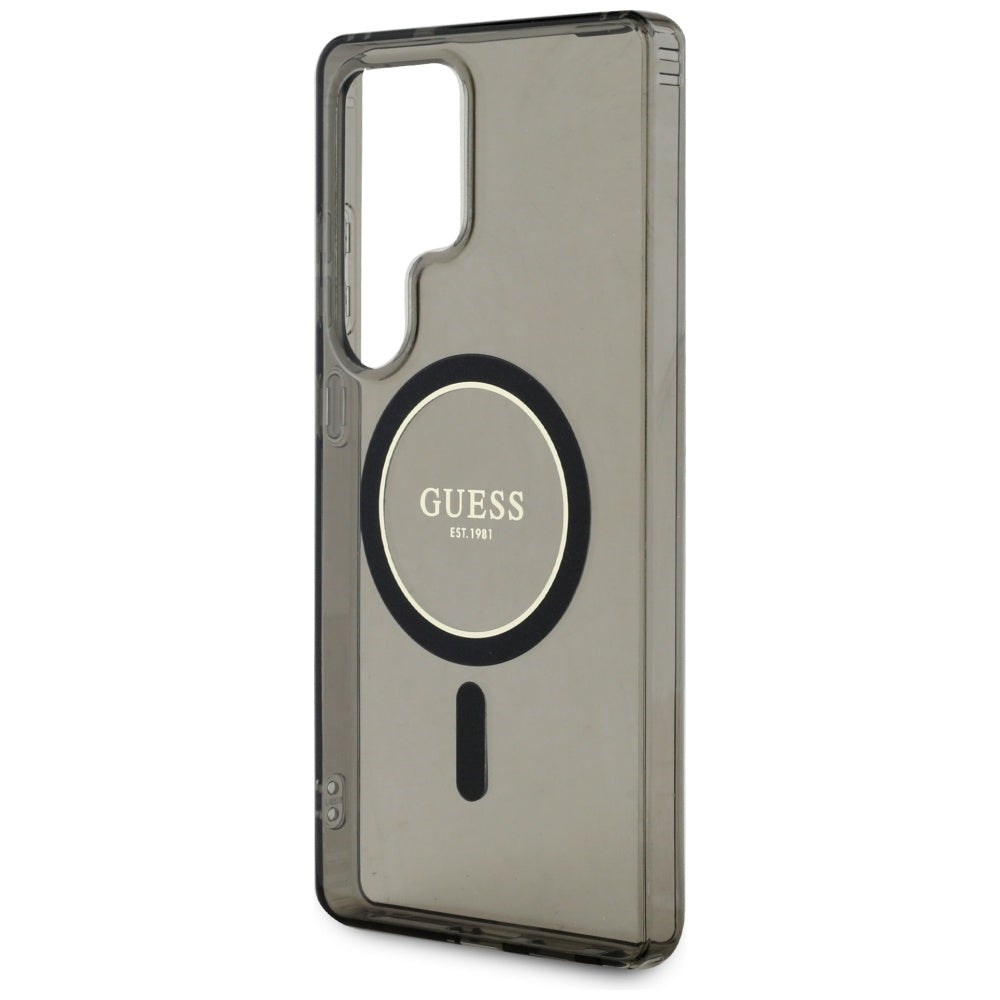 Guess - IML Glitter Circle MagSafe (GUHMS25LHFGEREK) - Samsung Galaxy S25 Ultra - Black