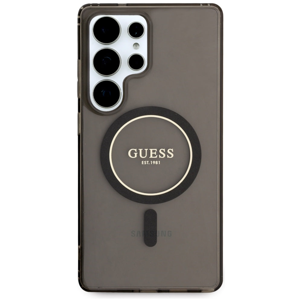 Guess - IML Glitter Circle MagSafe (GUHMS25LHFGEREK) - Samsung Galaxy S25 Ultra - Black
