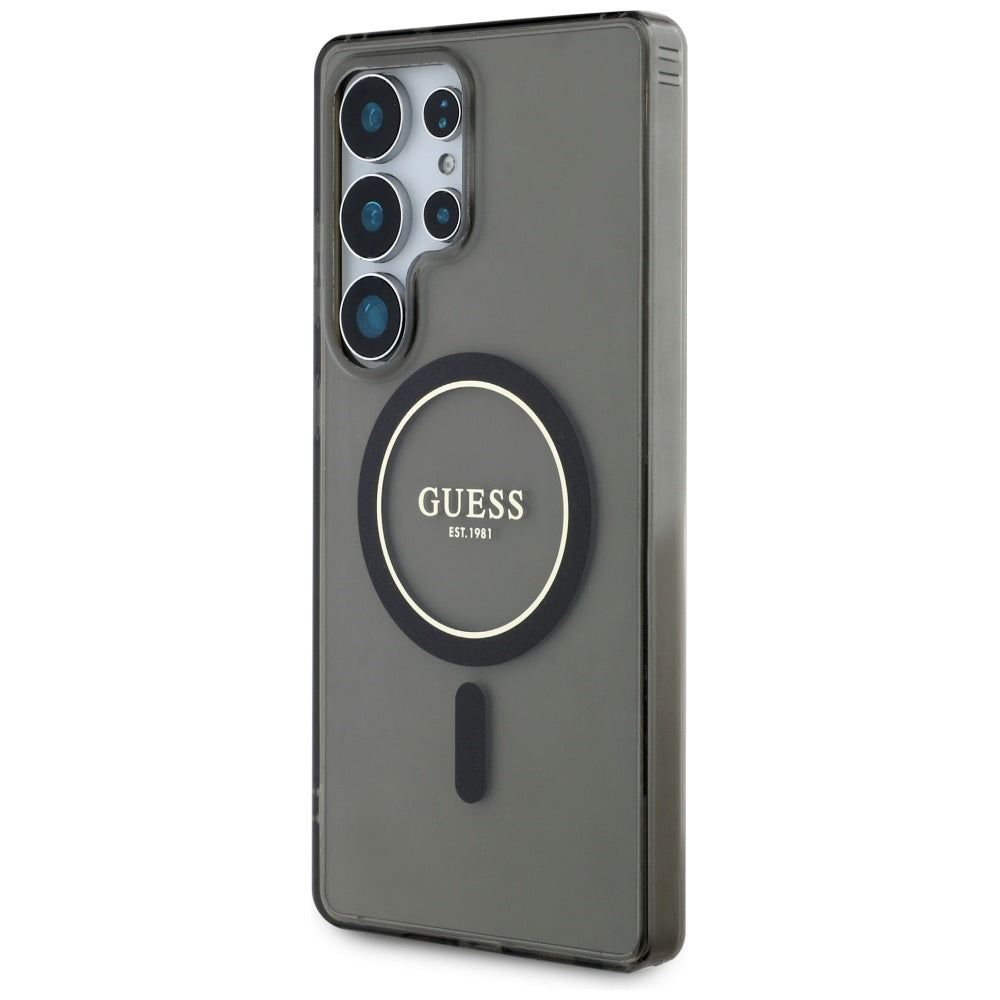Guess - IML Glitter Circle MagSafe (GUHMS25LHFGEREK) - Samsung Galaxy S25 Ultra - Black