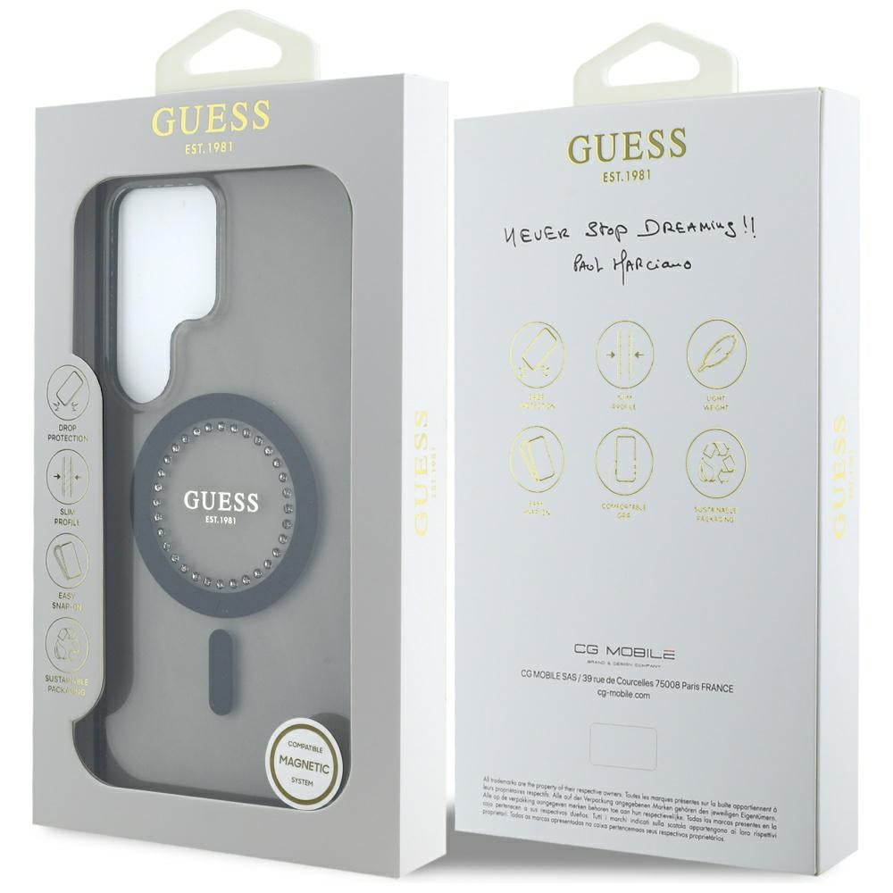 Guess - IML Rhinestones MagSafe (GUHMS25LPFTDTEK) - Samsung Galaxy S25 Ultra - Black