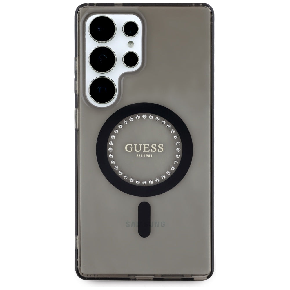 Guess - IML Rhinestones MagSafe (GUHMS25LPFTDTEK) - Samsung Galaxy S25 Ultra - Black