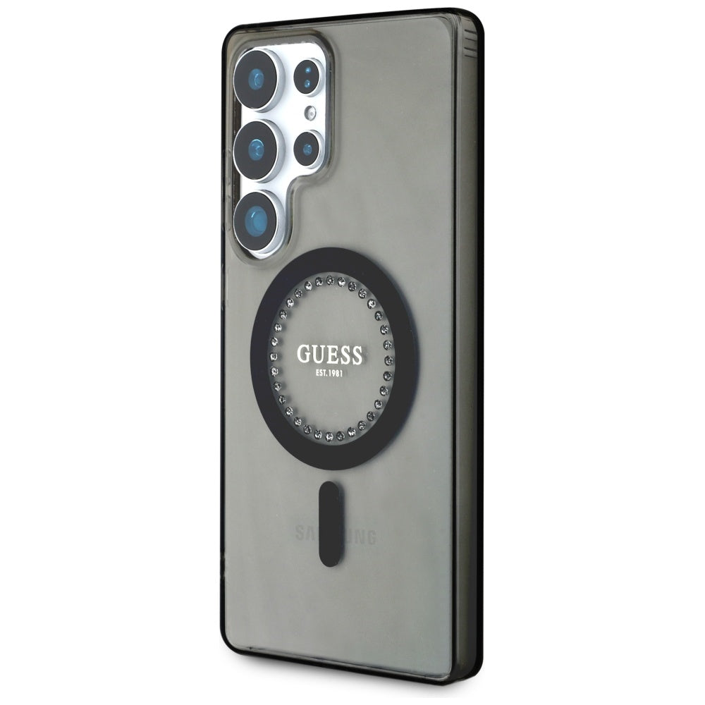 Guess - IML Rhinestones MagSafe (GUHMS25LPFTDTEK) - Samsung Galaxy S25 Ultra - Black