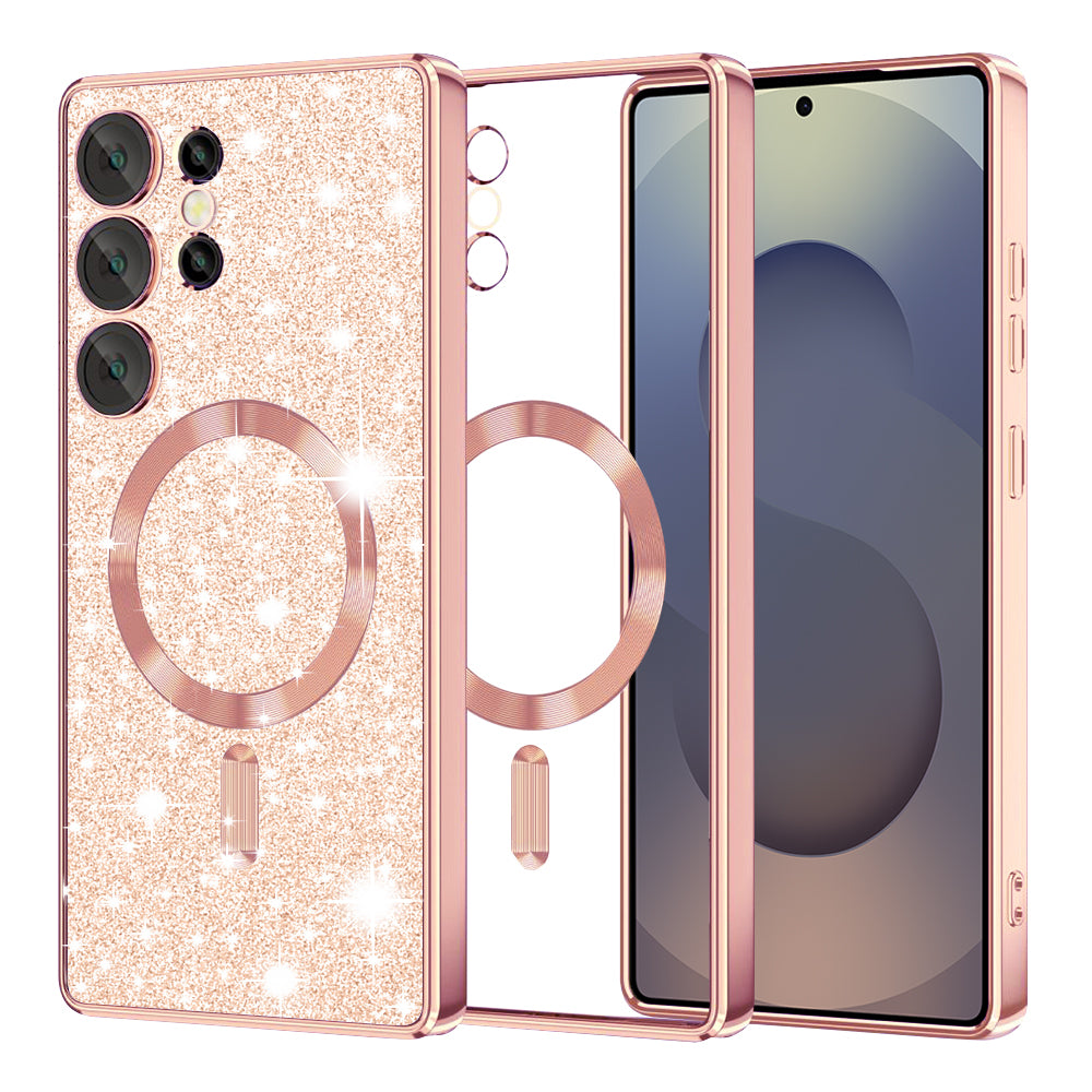 Techsuit - Luxury Glitter MagSafe - Samsung Galaxy S25 Ultra - Rose Gold