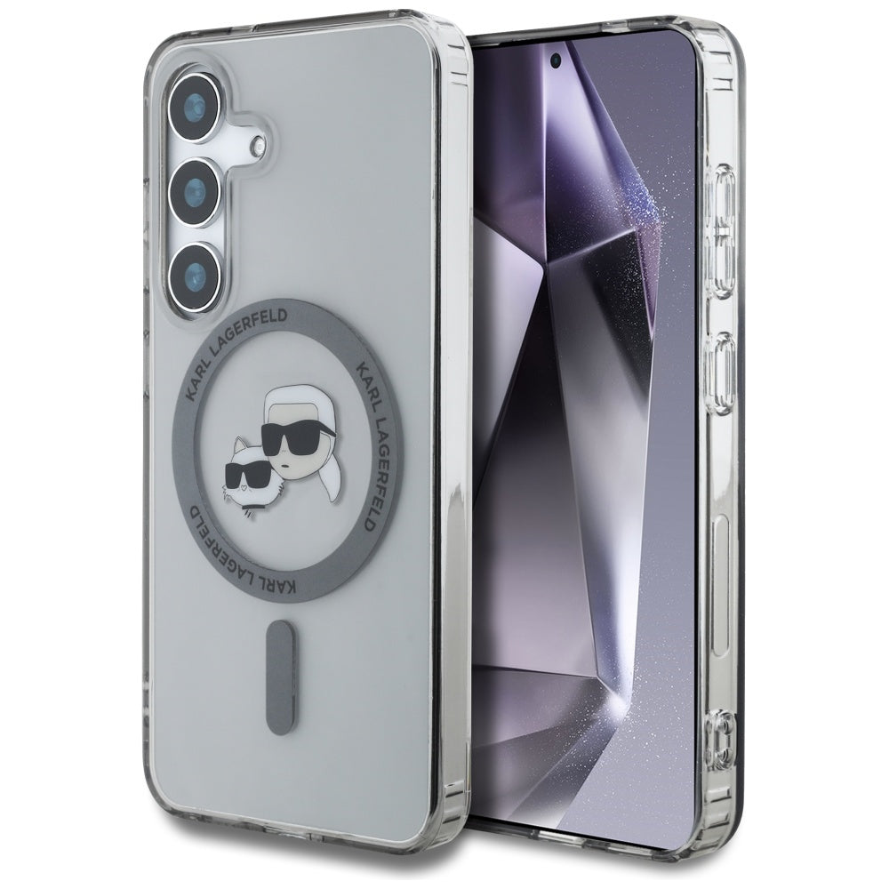 Karl Lagerfeld - IML MagSafe (KLHMS25SHLSKCK) - Samsung Galaxy S25 - Metal Karl&Choupette Heads