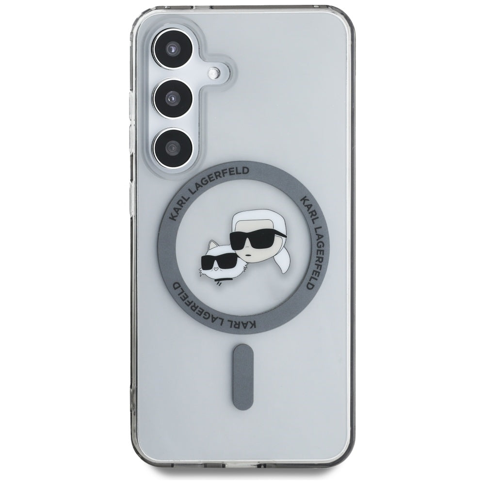 Karl Lagerfeld - IML MagSafe (KLHMS25SHLSKCK) - Samsung Galaxy S25 - Metal Karl&Choupette Heads
