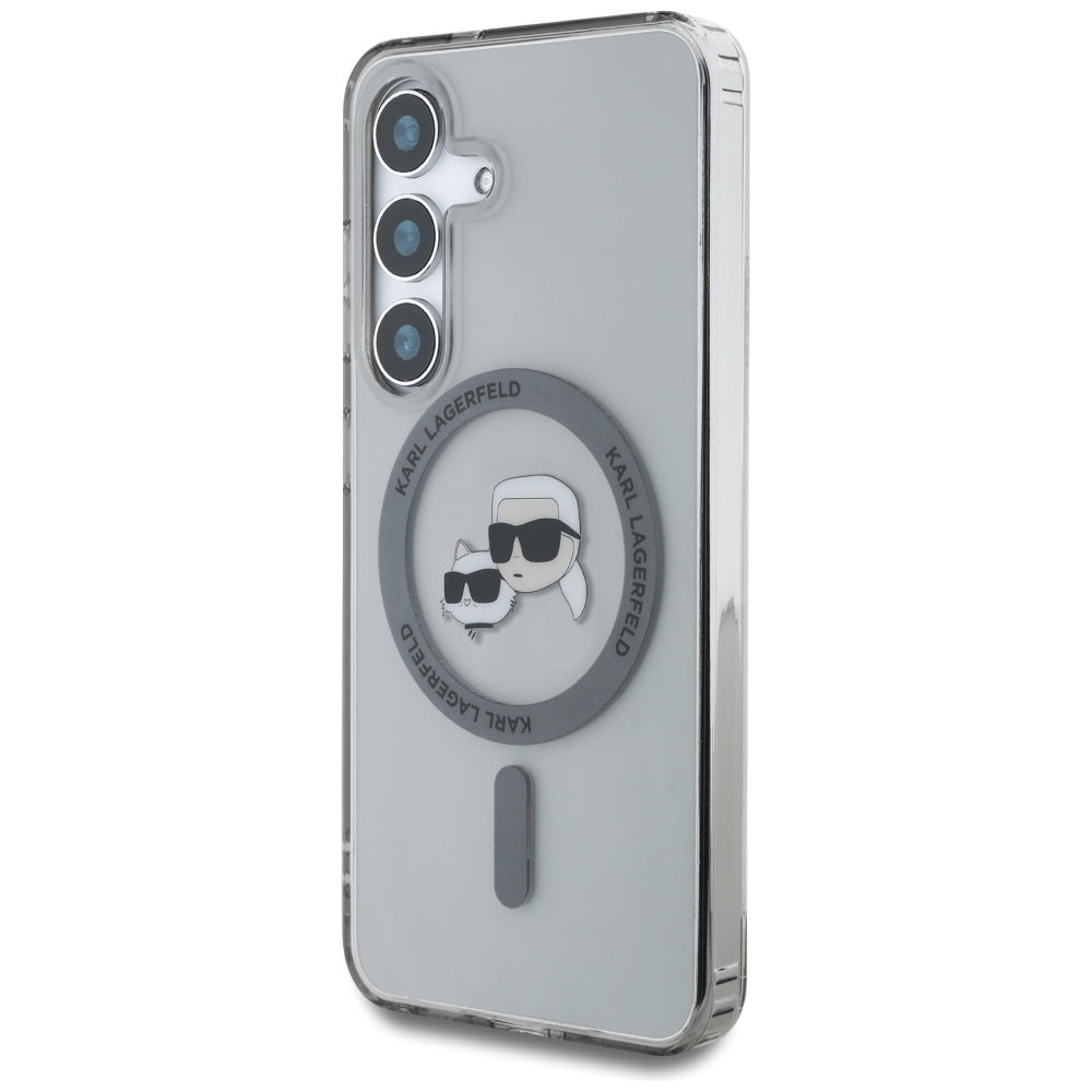 Karl Lagerfeld - IML MagSafe (KLHMS25SHLSKCK) - Samsung Galaxy S25 - Metal Karl&Choupette Heads