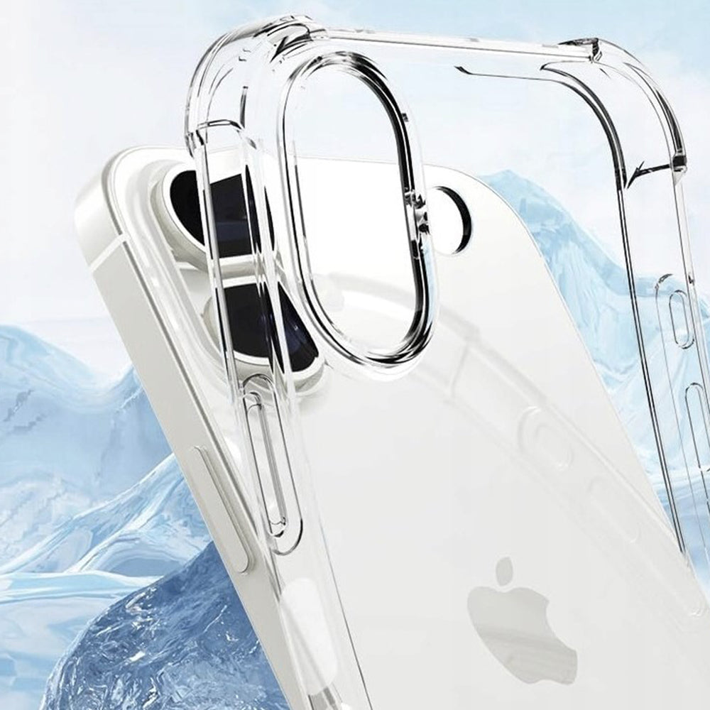 Techsuit - Shockproof Clear Silicone [Big Lens Hole] - iPhone 16 Plus - Clear