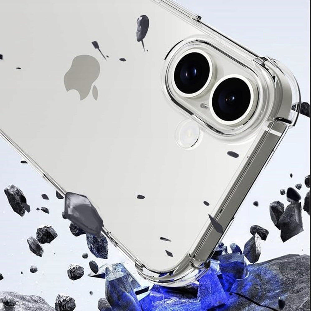 Techsuit - Shockproof Clear Silicone [Big Lens Hole] - iPhone 16 Plus - Clear