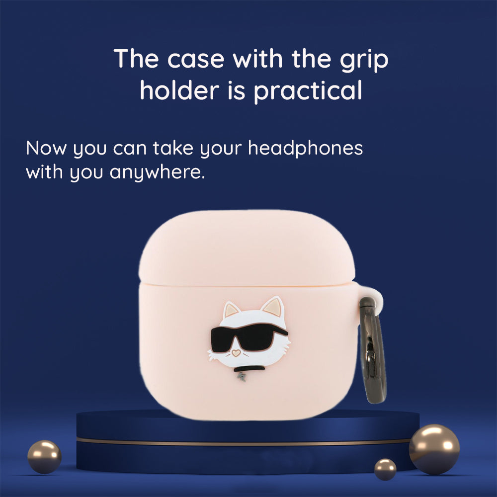 Karl Lagerfeld - Silicone Karl Head 3D (KLA4RUNIKK) - Apple AirPods 4 - Black