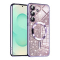 Husa de protectie Techsuit Luxury Glitter MagSafe compatibil cu Samsung Galaxy S25 Plus, Mov deschis