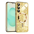 Husa de protectie Techsuit Luxury Glitter MagSafe compatibil cu Samsung Galaxy S25 Plus, Auriu