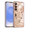 TechSuit Husa de protectie Techsuit Luxury Glitter MagSafe compatibil cu Samsung Galaxy S25, Roz Auriu
