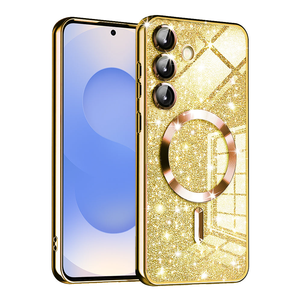 TechSuit Husa de protectie Techsuit Luxury Glitter MagSafe compatibil cu Samsung Galaxy S25, Auriu