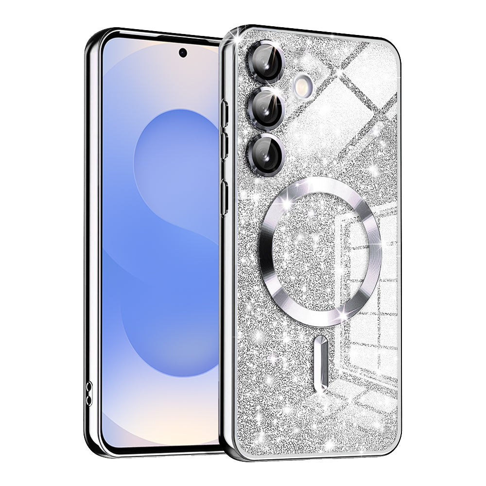 TechSuit Husa de protectie Techsuit Luxury Glitter MagSafe compatibil cu Samsung Galaxy S25, Argintiu