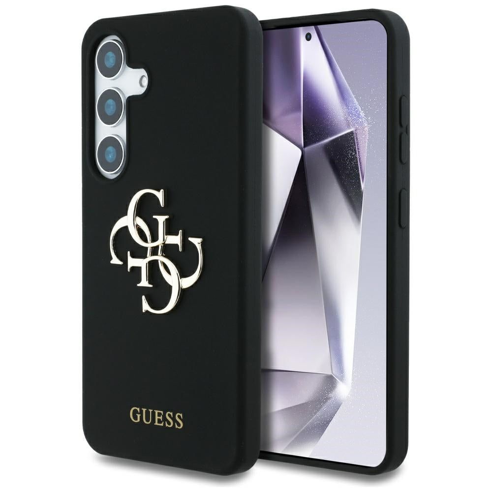 Husa pentru Samsung Galaxy S25 - Guess Silicone 4G Big Metal Logo (GUHCS25SS4SMDK) - Black