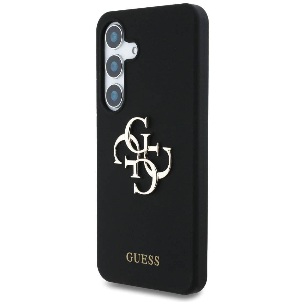 Husa pentru Samsung Galaxy S25 Ultra - Guess Silicone 4G Big Metal Logo (GUHCS25LS4SMDK) - Black
