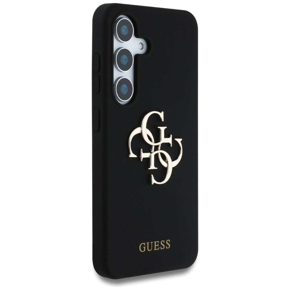Husa pentru Samsung Galaxy S25 Ultra - Guess Silicone 4G Big Metal Logo (GUHCS25LS4SMDK) - Black