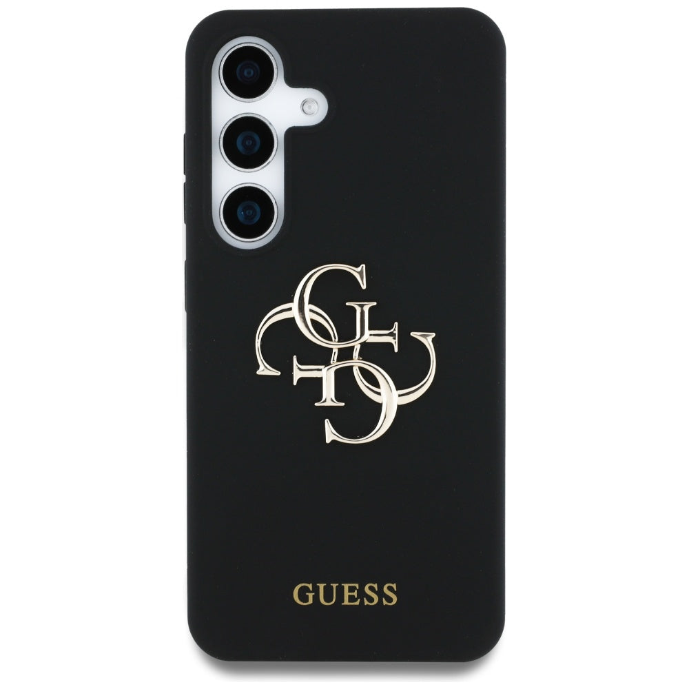 Husa pentru Samsung Galaxy S25 Ultra - Guess Silicone 4G Big Metal Logo (GUHCS25LS4SMDK) - Black