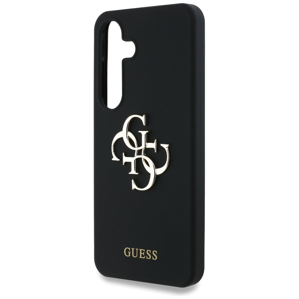 Husa pentru Samsung Galaxy S25 Ultra - Guess Silicone 4G Big Metal Logo (GUHCS25LS4SMDK) - Black