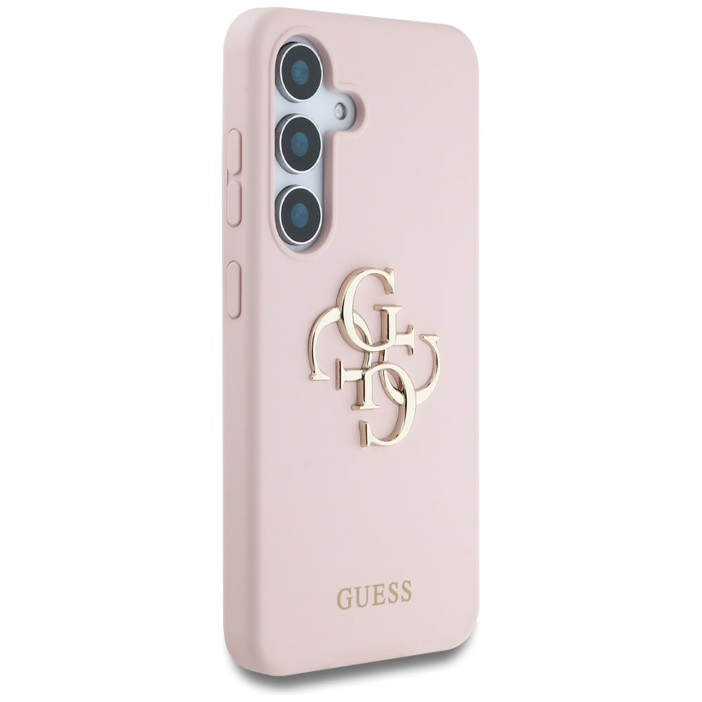 Husa pentru Samsung Galaxy S25 - Guess Silicone 4G Big Metal Logo (GUHCS25SS4SMDP) - Pink
