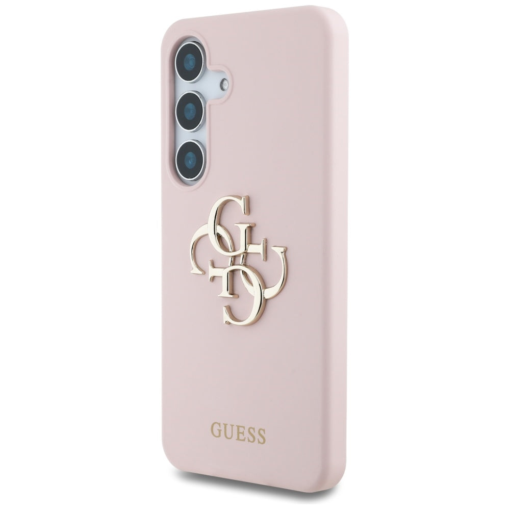 Husa pentru Samsung Galaxy S25 - Guess Silicone 4G Big Metal Logo (GUHCS25SS4SMDP) - Pink