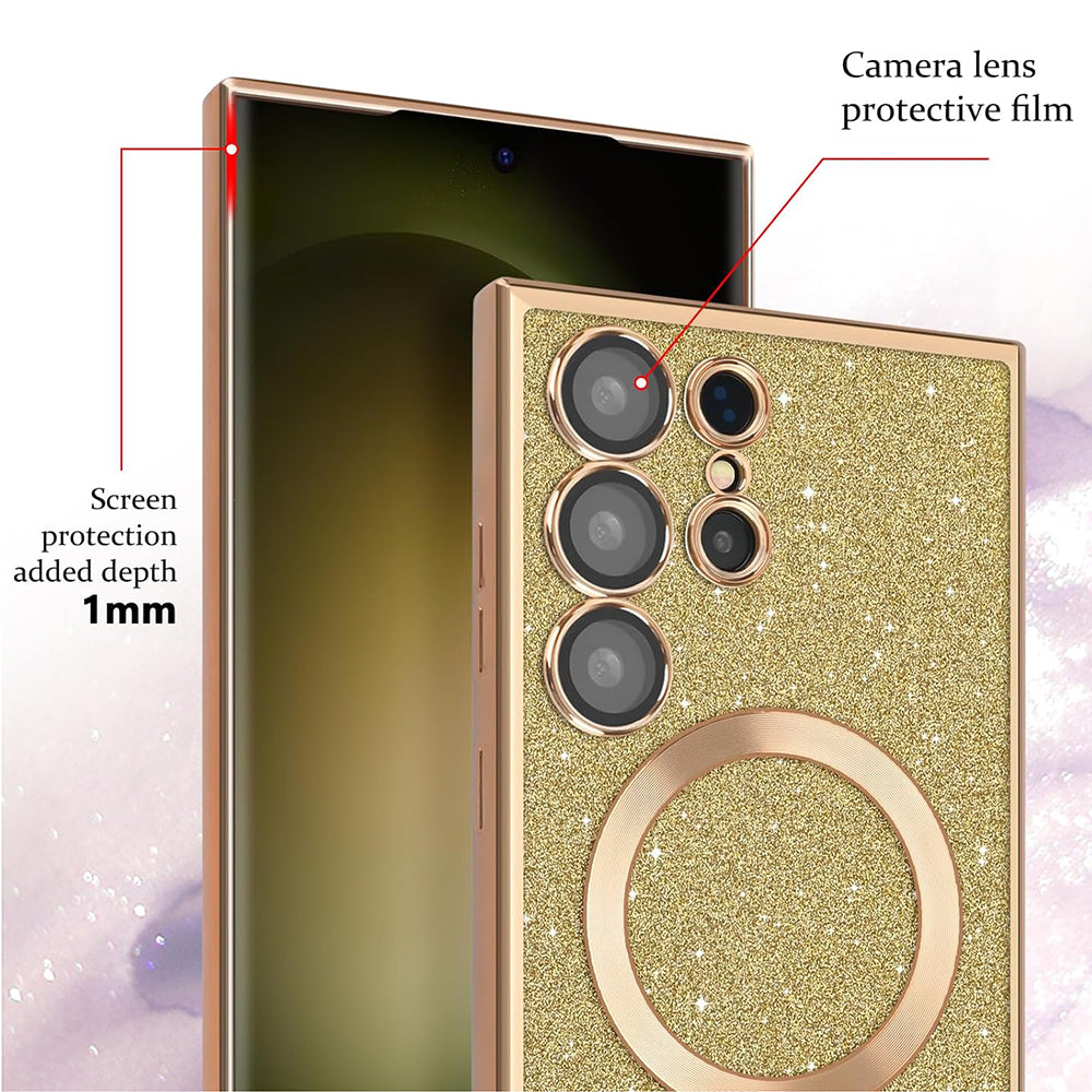 Husa de protectie Techsuit Luxury Glitter MagSafe compatibil cu Samsung Galaxy A15 4G / A15 5G, Albastru