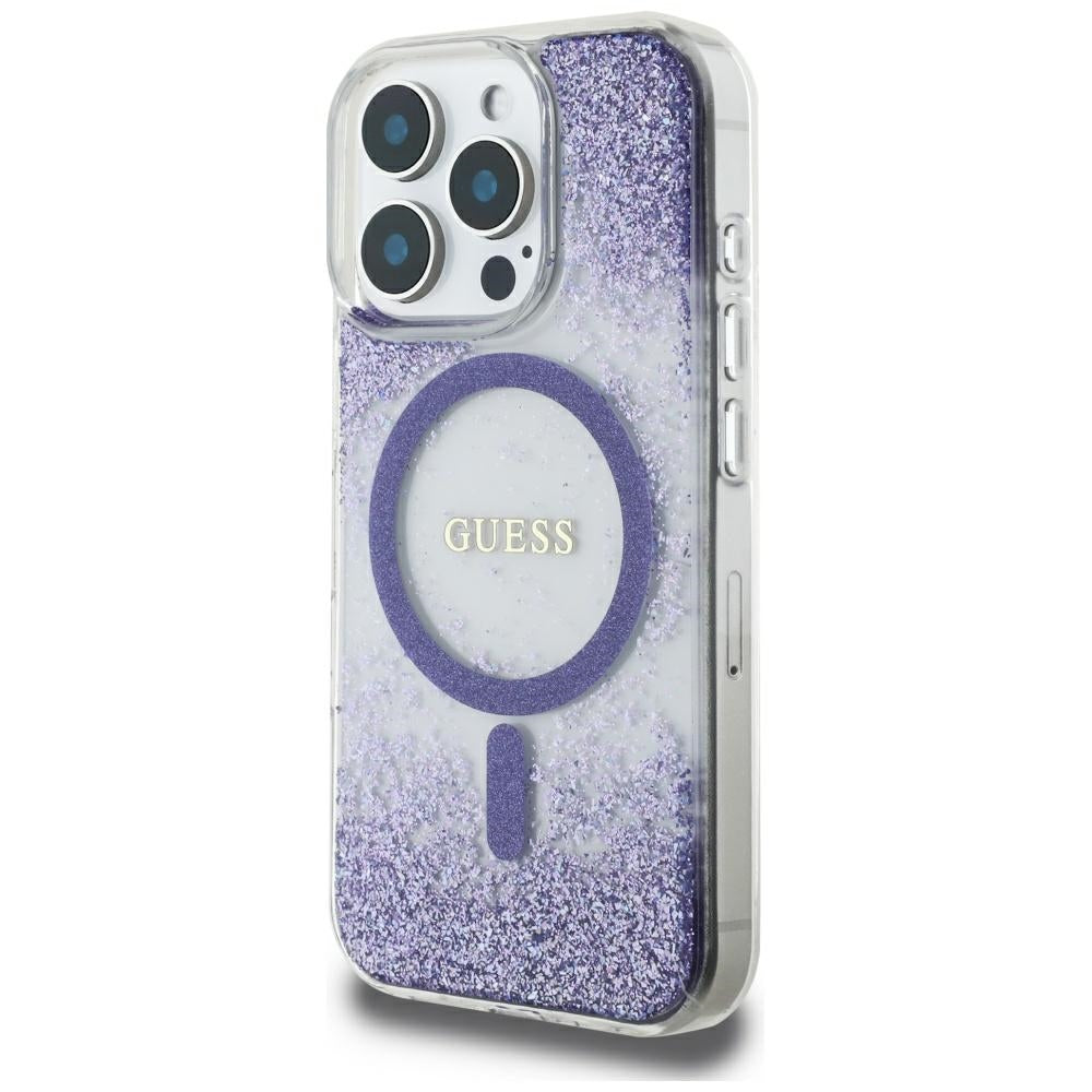 Guess - Resin Bottom Glitter MagSafe (GUHMP16LRGRGEU) - iPhone 16 Pro - Purple