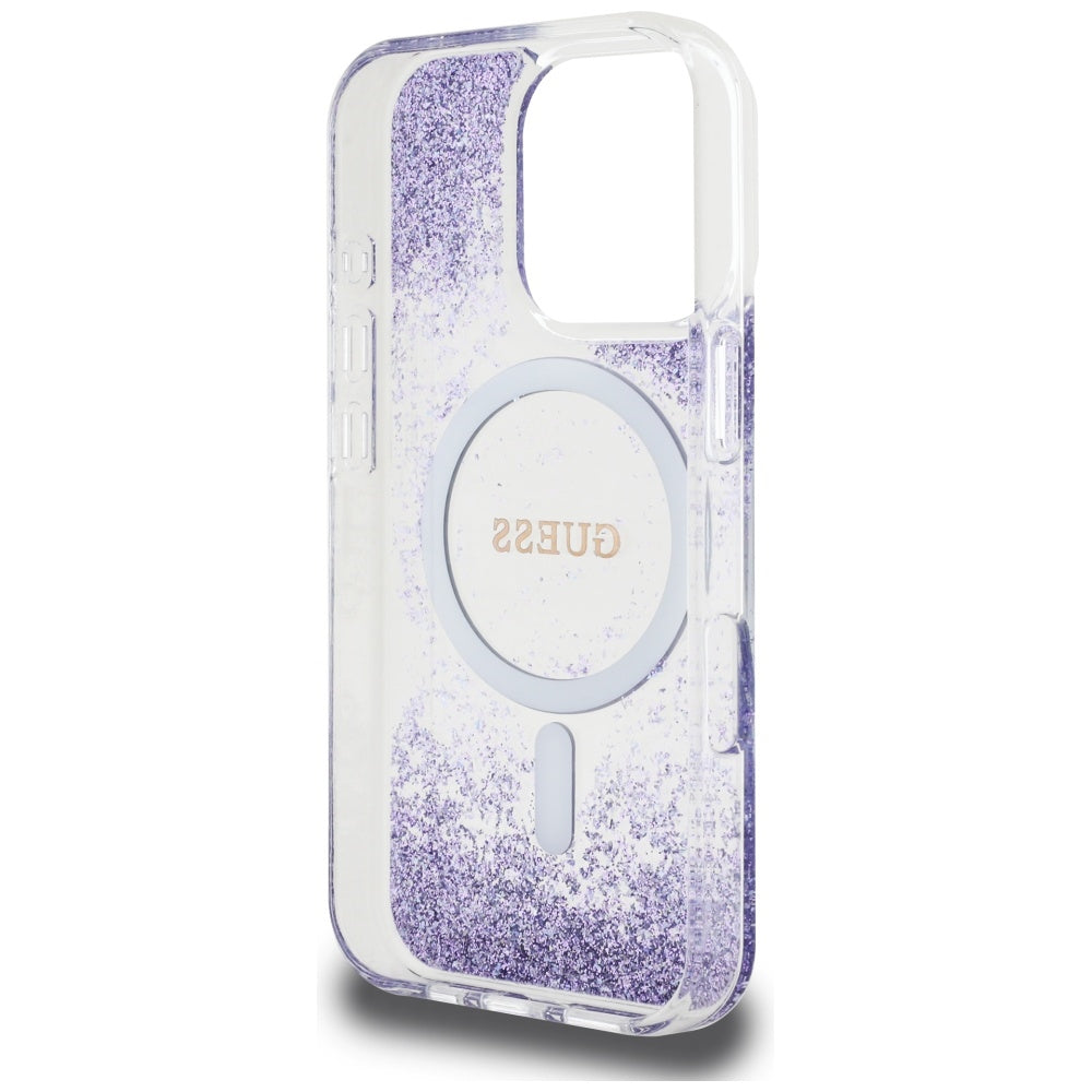 Guess - Resin Bottom Glitter MagSafe (GUHMP16LRGRGEU) - iPhone 16 Pro - Purple