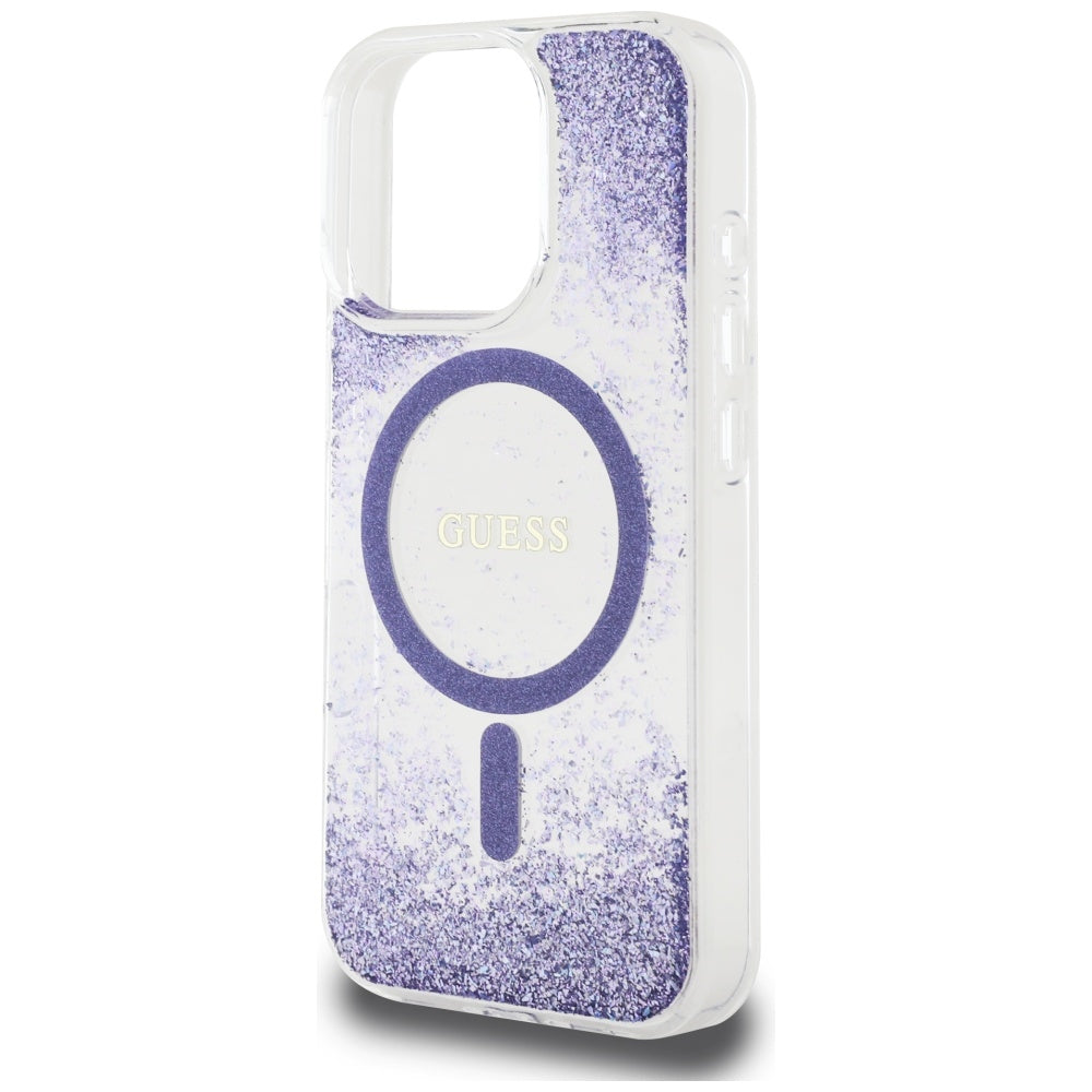 Guess - Resin Bottom Glitter MagSafe (GUHMP16LRGRGEU) - iPhone 16 Pro - Purple