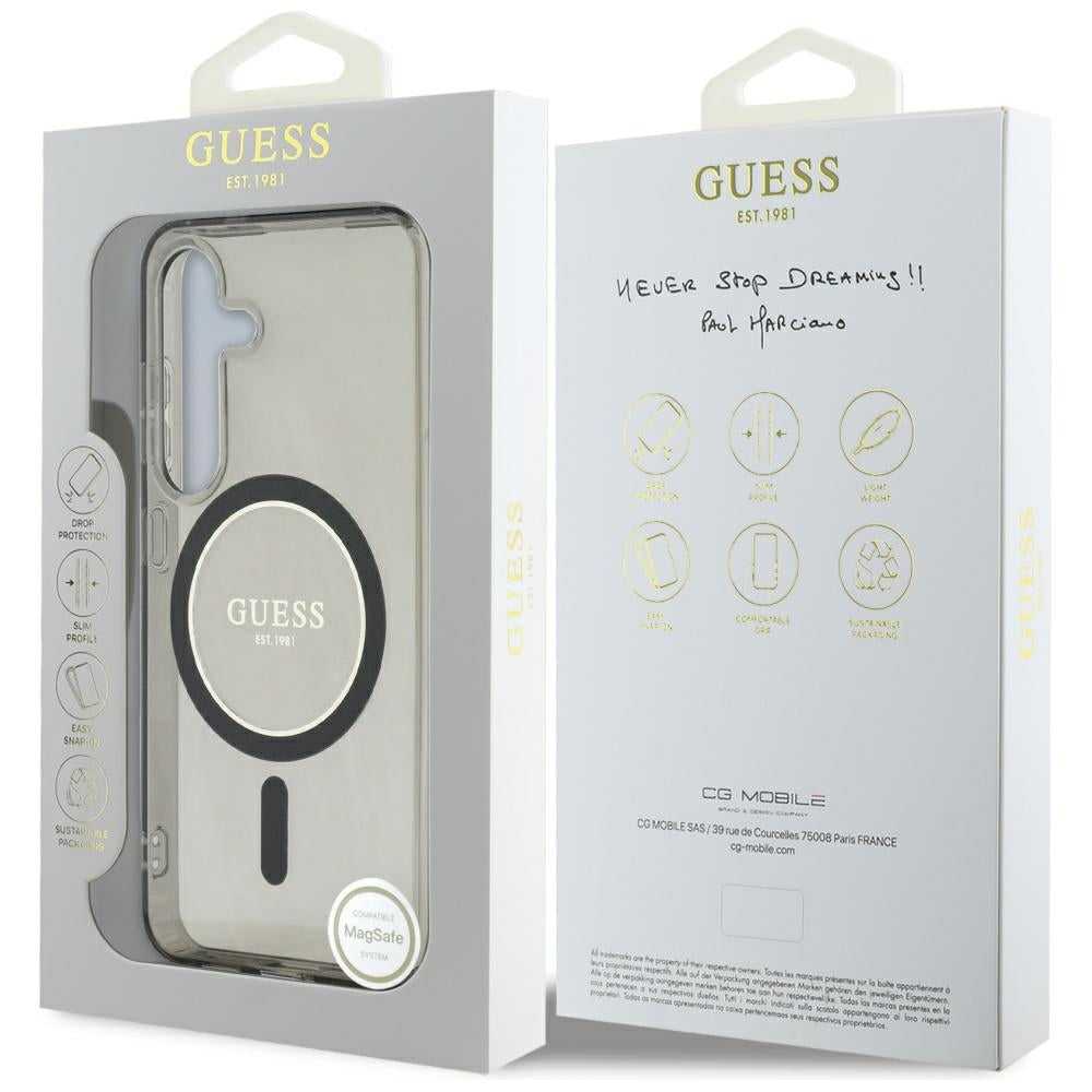 Guess - IML Glitter Circle MagSafe (GUHMS25SHFGEREK) - Samsung Galaxy S25 - Black