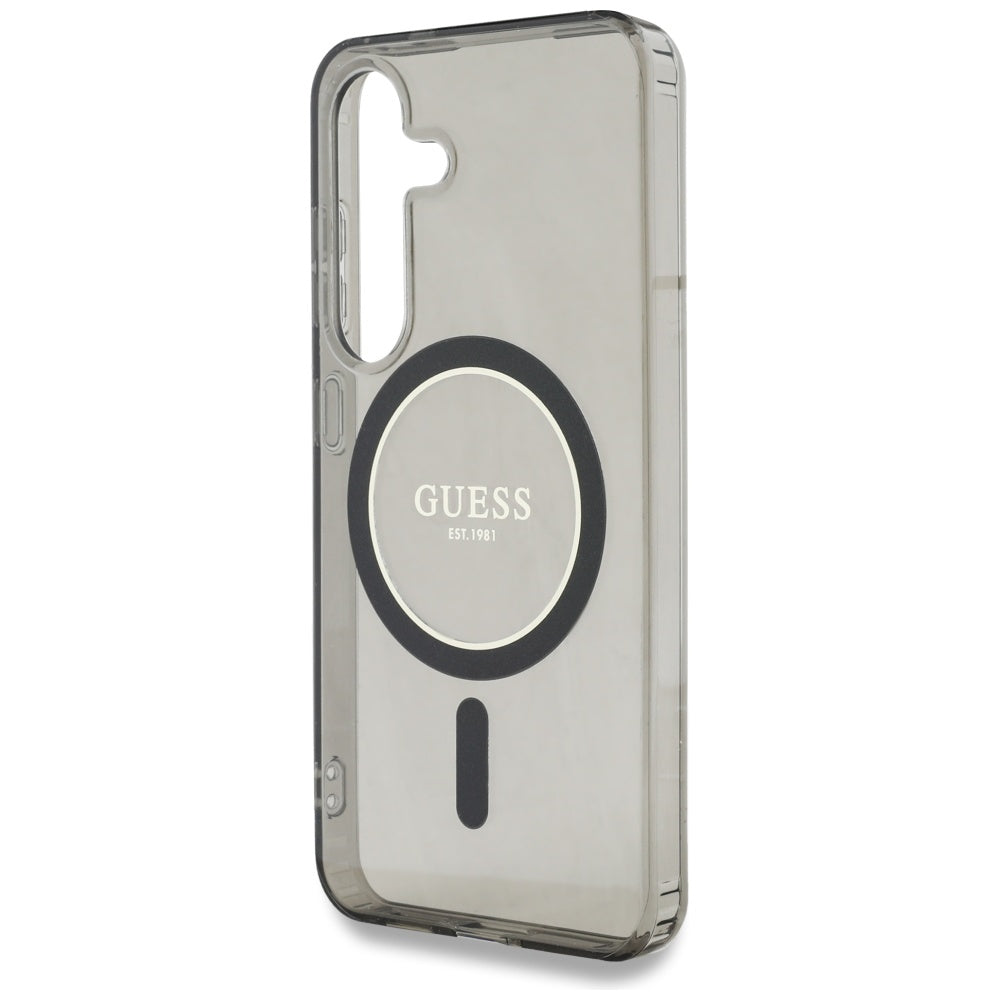 Guess - IML Glitter Circle MagSafe (GUHMS25SHFGEREK) - Samsung Galaxy S25 - Black