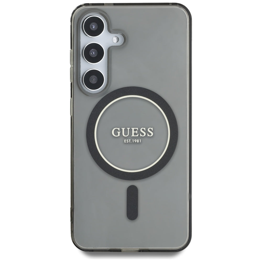 Guess - IML Glitter Circle MagSafe (GUHMS25SHFGEREK) - Samsung Galaxy S25 - Black