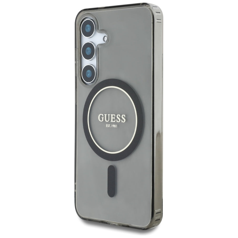 Guess - IML Glitter Circle MagSafe (GUHMS25SHFGEREK) - Samsung Galaxy S25 - Black