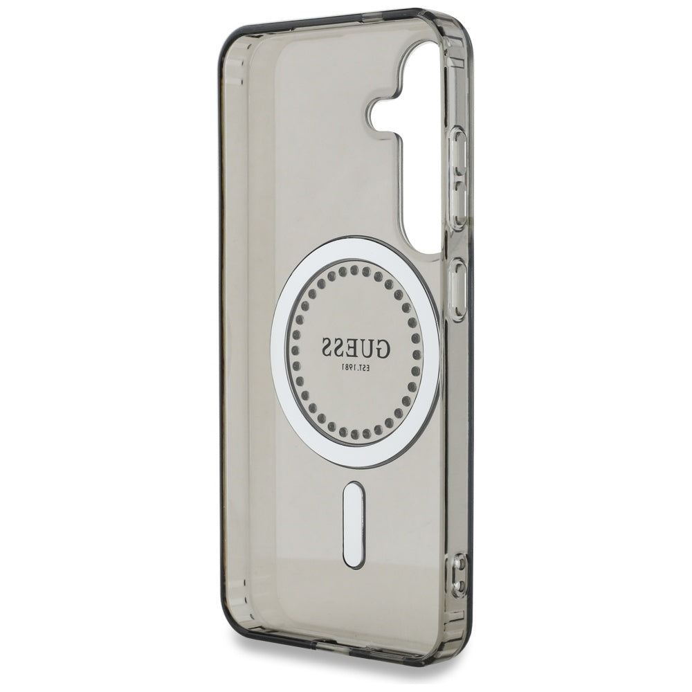 Husa pentru Samsung Galaxy S25 - Guess IML Rhinestones MagSafe (GUHMS25SPFTDTEK) - Black