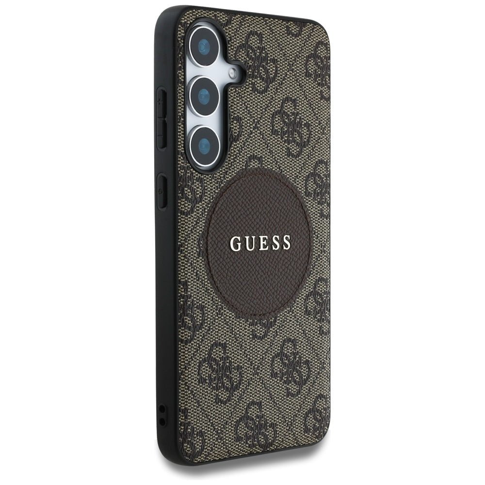 Guess - 4G Circle Classic Logo MagSafe (GUHMS25SP4PGRSGW) - Samsung Galaxy S25 - Brown