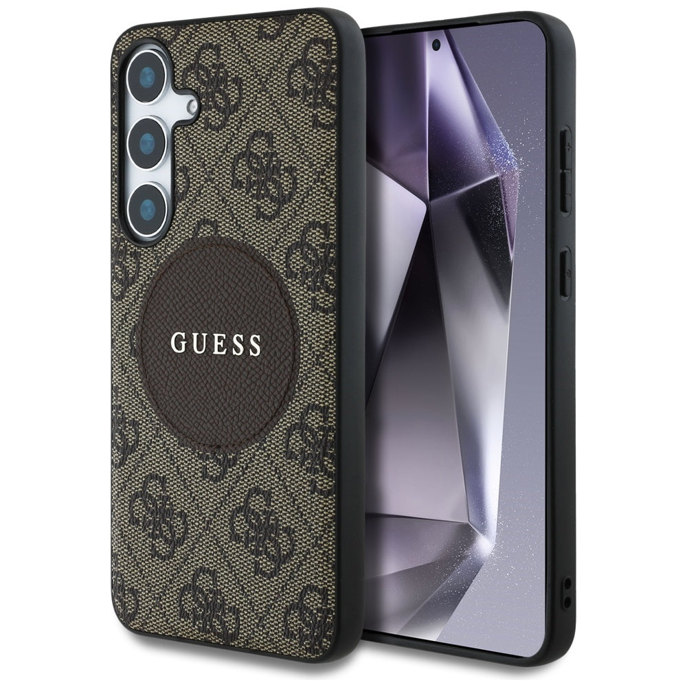Guess - 4G Circle Classic Logo MagSafe (GUHMS25SP4PGRSGW) - Samsung Galaxy S25 - Brown