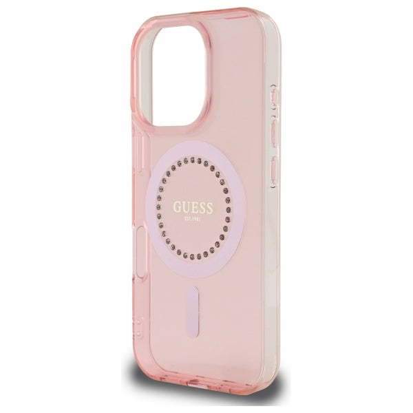 Guess - IML Rhinestones MagSafe (GUHMP16LPFTDTEP) - iPhone 16 Pro - Pink