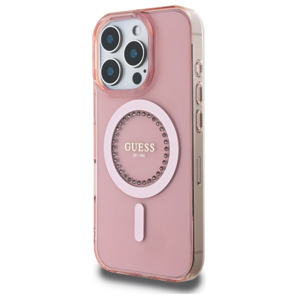 Guess - IML Rhinestones MagSafe (GUHMP16LPFTDTEP) - iPhone 16 Pro - Pink
