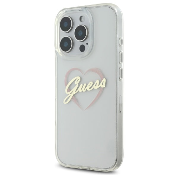Guess - Hardcase IML Heart (GUHCP16XHCHGSPT) - iPhone 16 Pro Max - Clear