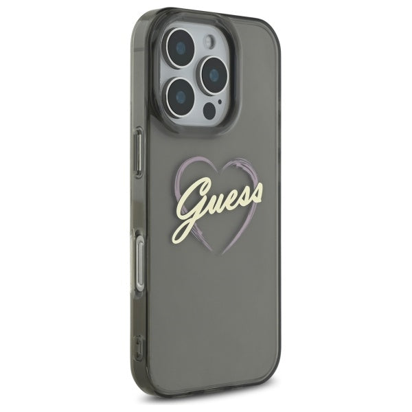 Guess - Hardcase IML Heart (GUHCP16XHCHGSPK) - iPhone 16 Pro Max - Black