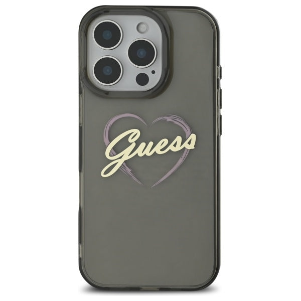 Guess - Hardcase IML Heart (GUHCP16LHCHGSPK) - iPhone 16 Pro - Black