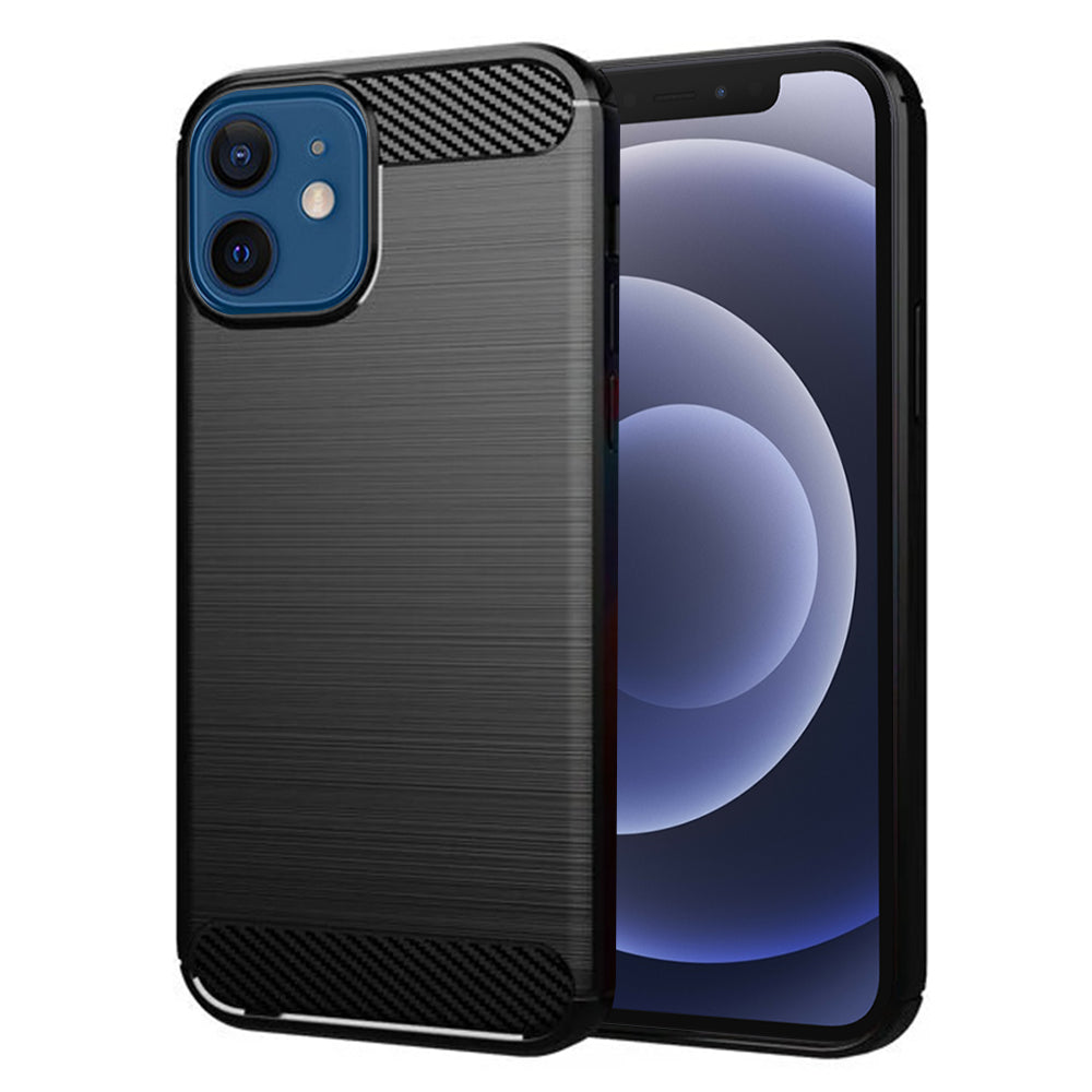 TechSuit Husa de protectie Techsuit Carbon Silicone compatibil cu iPhone 12 / iPhone 12 Pro, Negru