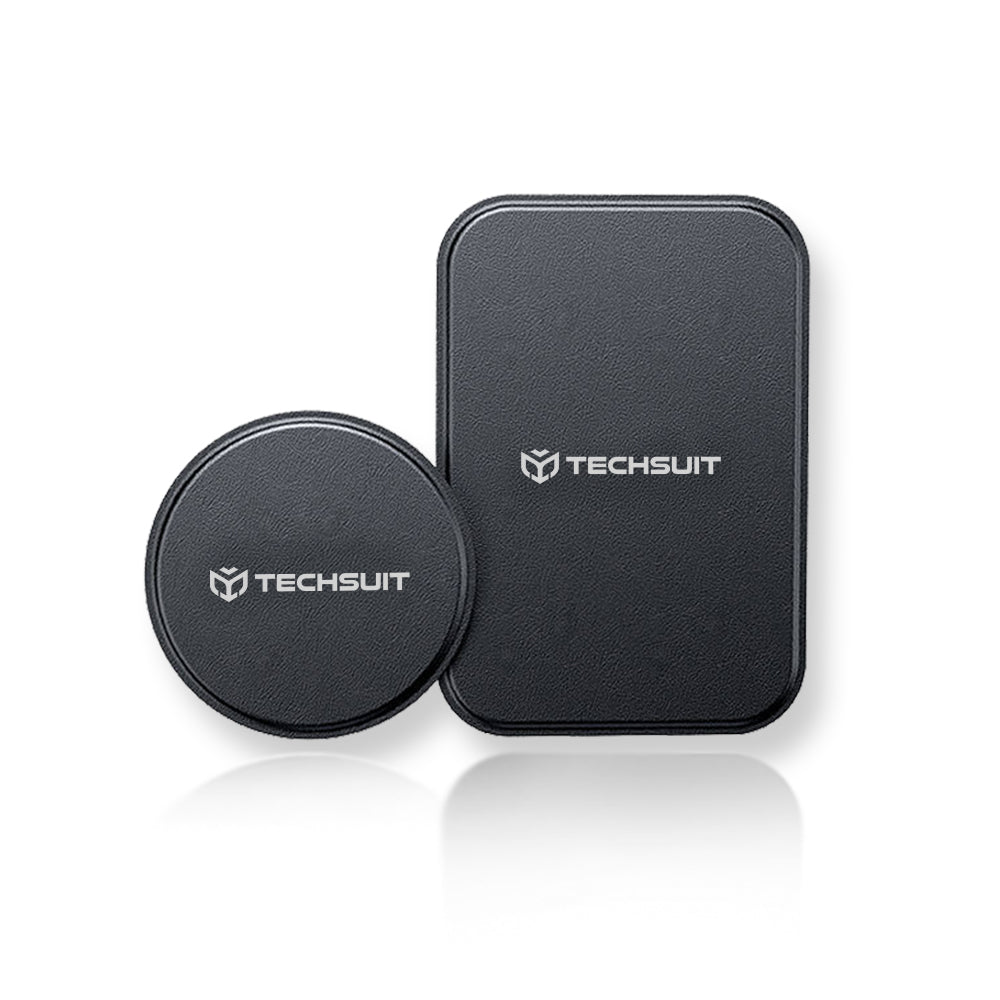 Techsuit - (2 pack) Metal Plate (MP02) - with PU Leather Cover - Black