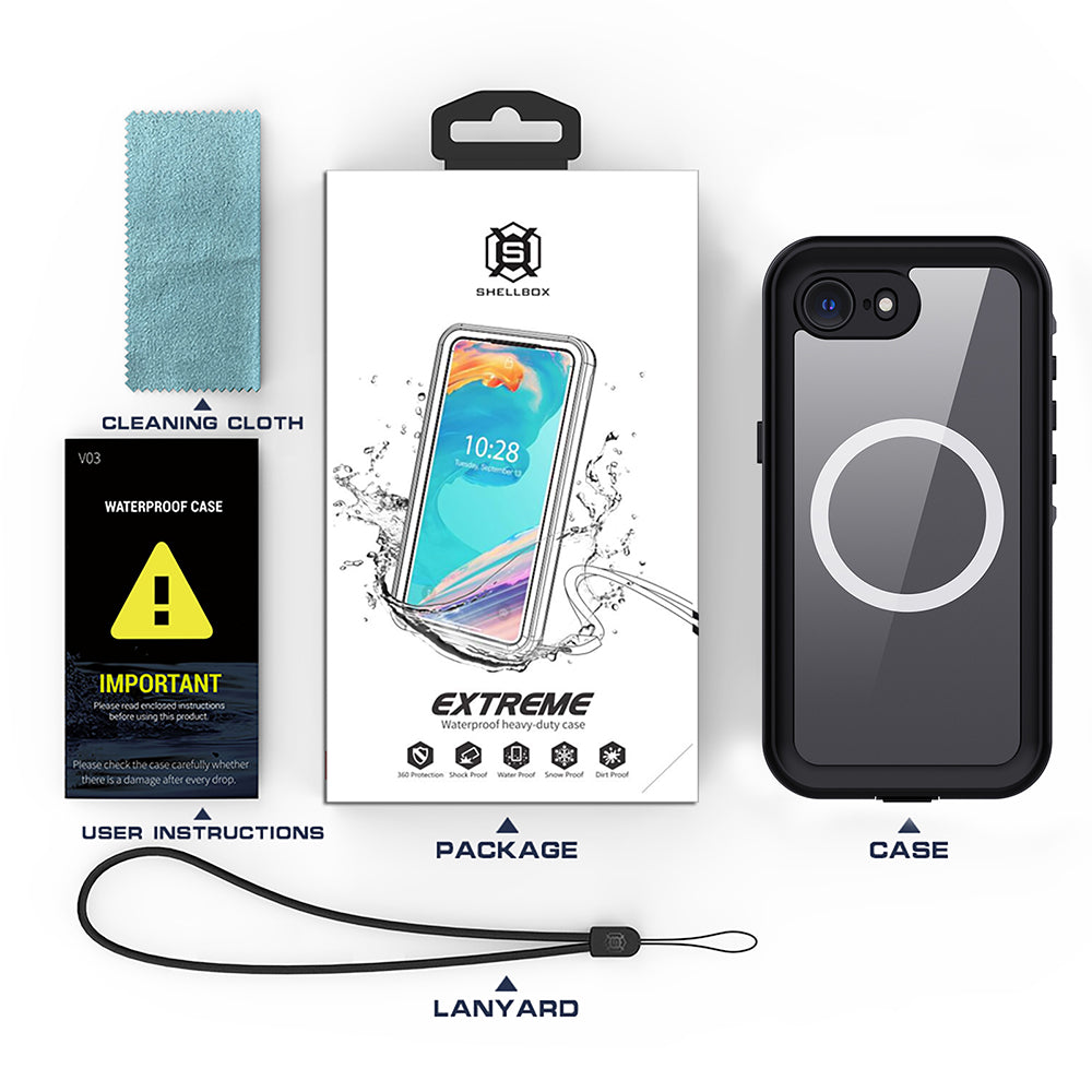 ShellBox Husa de protectie ShellBox Waterproof IP68 compatibil cu iPhone 16e / iPhone 17e, Negru – imagine 7