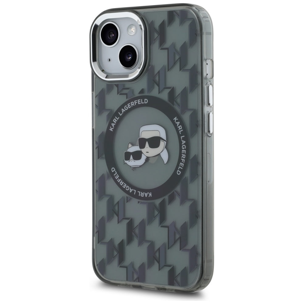 Karl Lagerfeld - IML MagSafe (KLHMP15SHMCKMHK) - iPhone 15 - Monogram Karl&Choupette Head