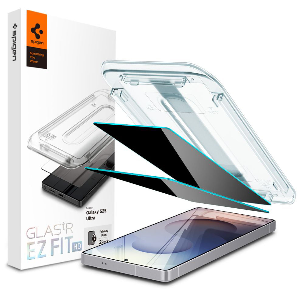 Spigen - (2 pack) Glas.tR EZ-FIT HD (AGL09335) - Samsung Galaxy S25 Ultra - Privacy