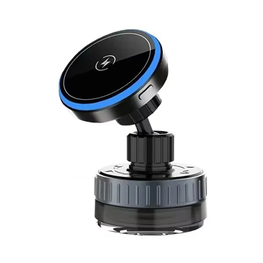 Techsuit - Premium Car Holder with Wireless Charging (HOLD253) - MagSafe N52 Magnets, Powerful Suction Cup, Dashboard - 