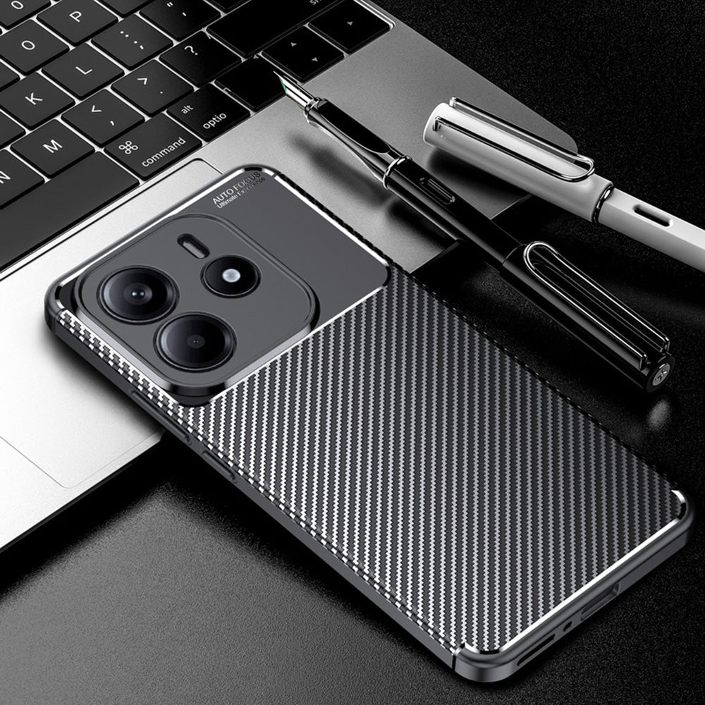 Techsuit - CarbonFiber - Xiaomi Redmi Note 14 4G (Regional) - Black