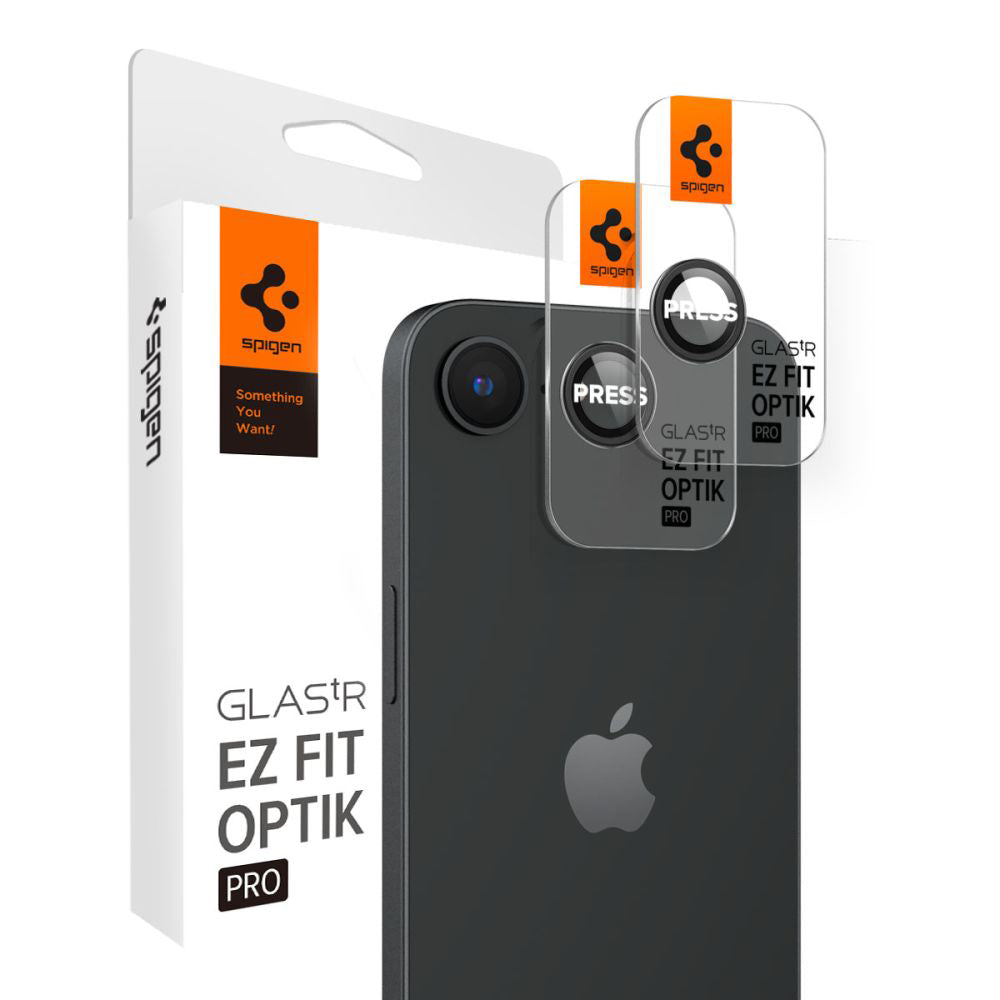 Spigen - (2 pack) Optik.tR EZ Fit Pro Camera Glass (AGL09279) - iPhone 16e / iPhone 17e - Black